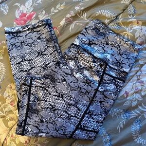 ZYIA Black and White Snakeskin Leggings